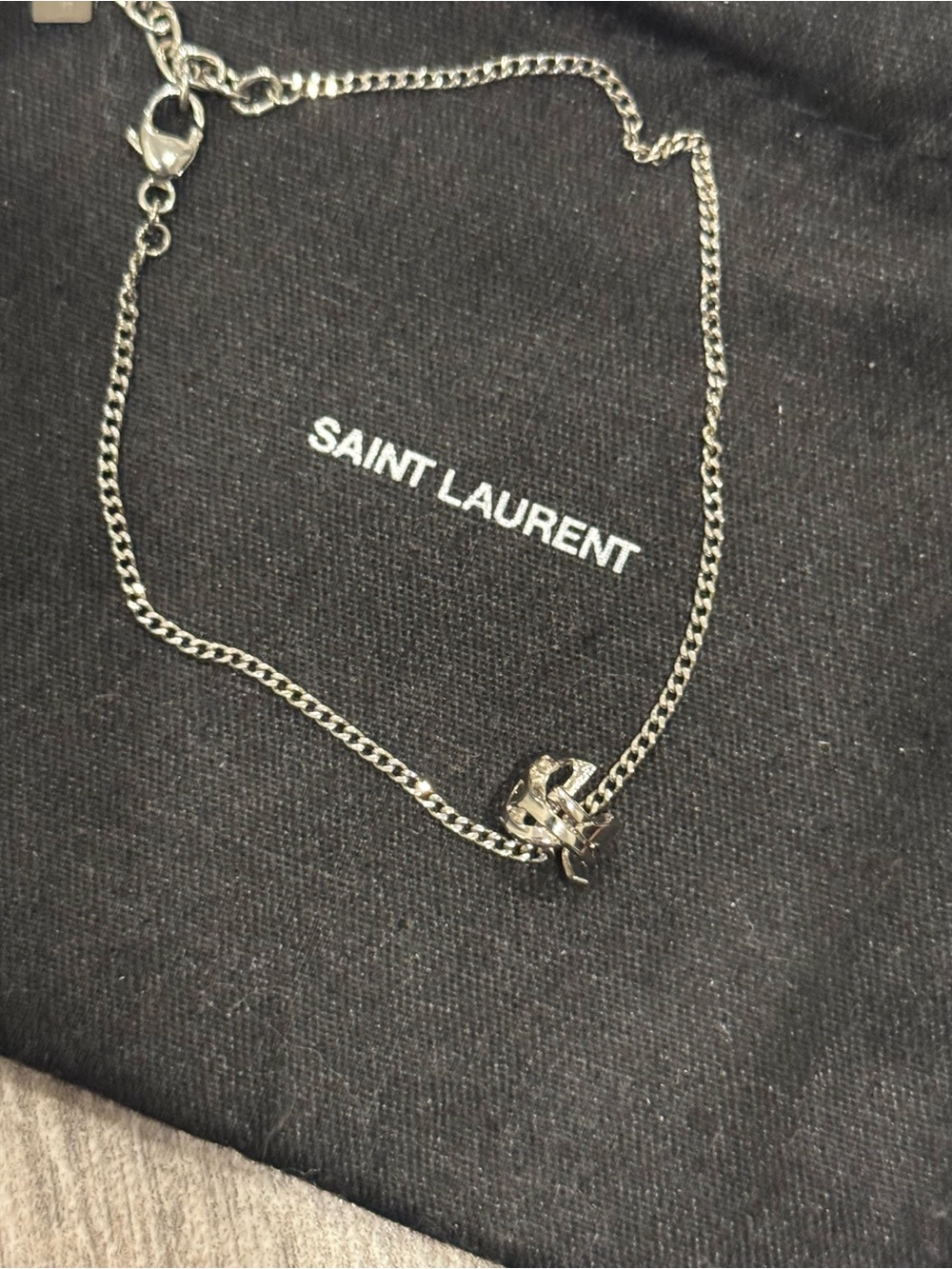 Yves Saint Laurent Twisted YSL Logo Charm Bracelet - Picture 3 of 4